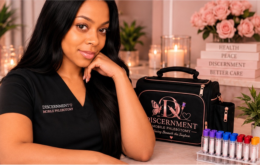 Discernment founder with professional mobile phlebotomy collection kit